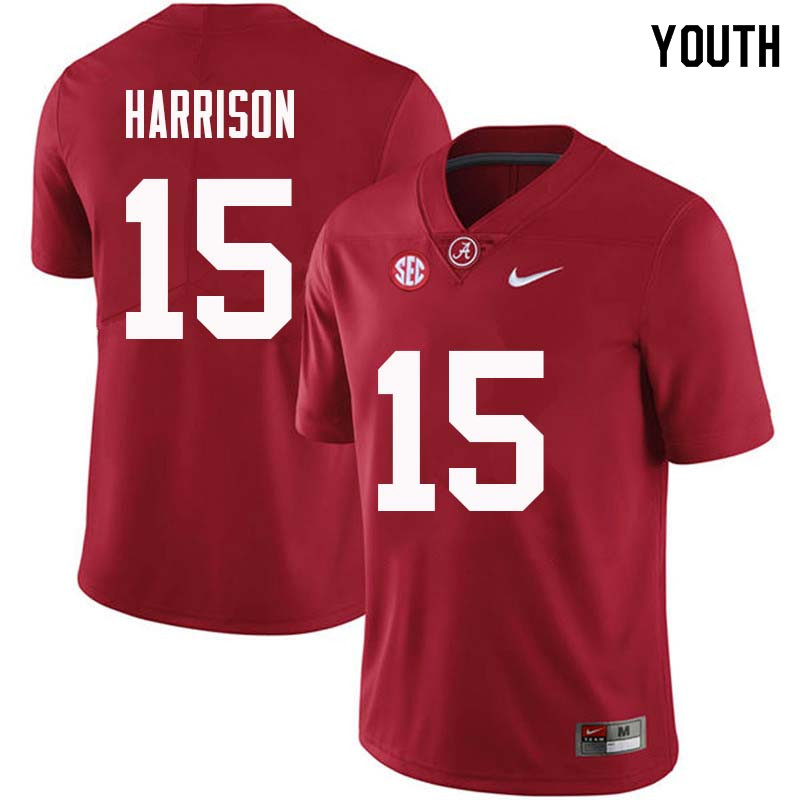 Alabama Crimson Tide Youth Ronnie Harrison #15 Crimson NCAA Nike Authentic Stitched College Football Jersey FY16B40AY